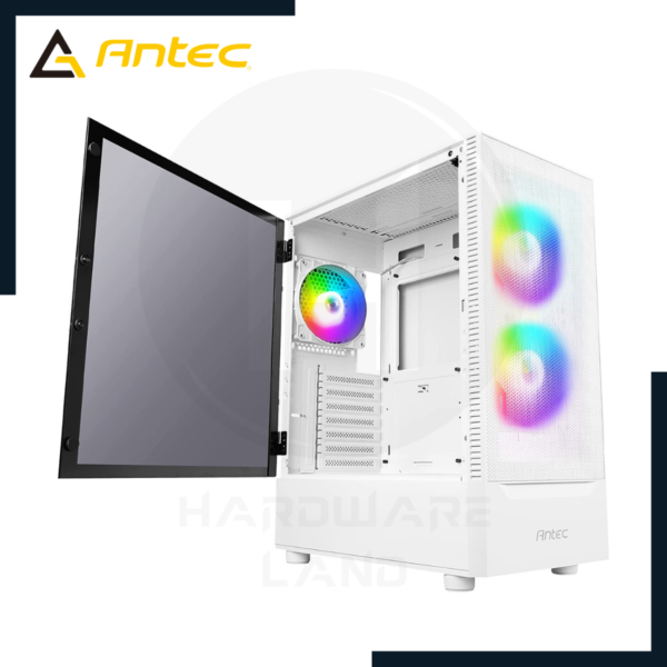 case antec nx410 mesh white s/ fuente 2 fan 140mm argb + 1 fan 120mm argb 2