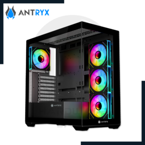 case antryx fx-750 black argb s/ fuente 4 ventiladores argb 1