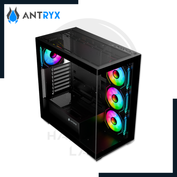 case antryx fx-750 black argb s/ fuente 4 ventiladores argb 2