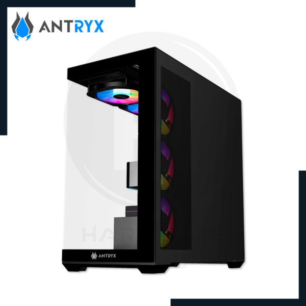 case antryx fx-750 black argb s/ fuente 4 ventiladores argb 3