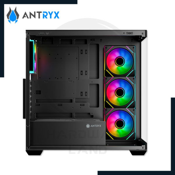 case antryx fx-750 black argb s/ fuente 4 ventiladores argb 4