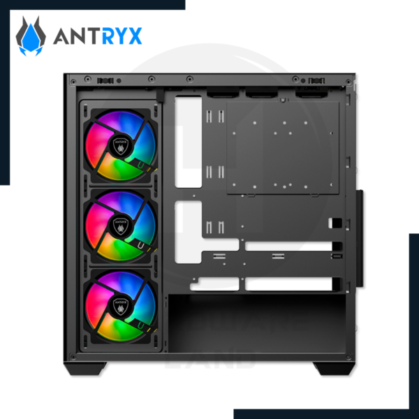 case antryx fx-750 black argb s/ fuente 4 ventiladores argb 5
