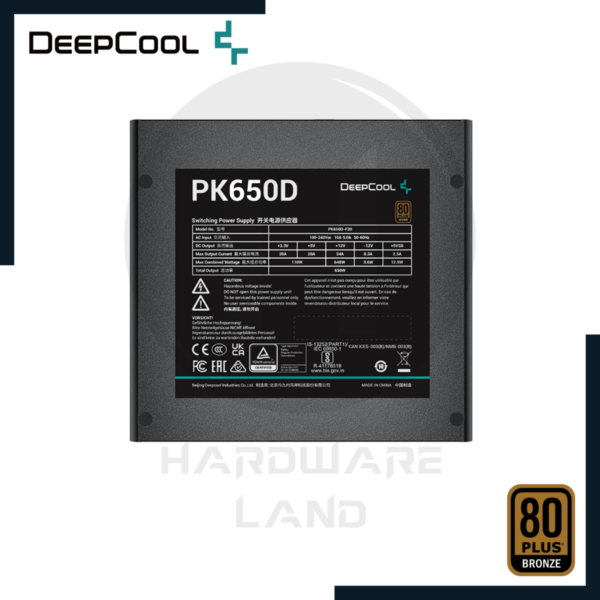 fuente de poder deepcool pk650d 80 plus bronze 650w 4
