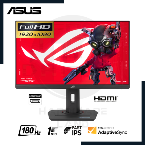 monitor gaming asus rog strix xg259cs 24.5" 1920x1080 fhd ips 180hz 1ms hdmi displayport adaptive sync 1