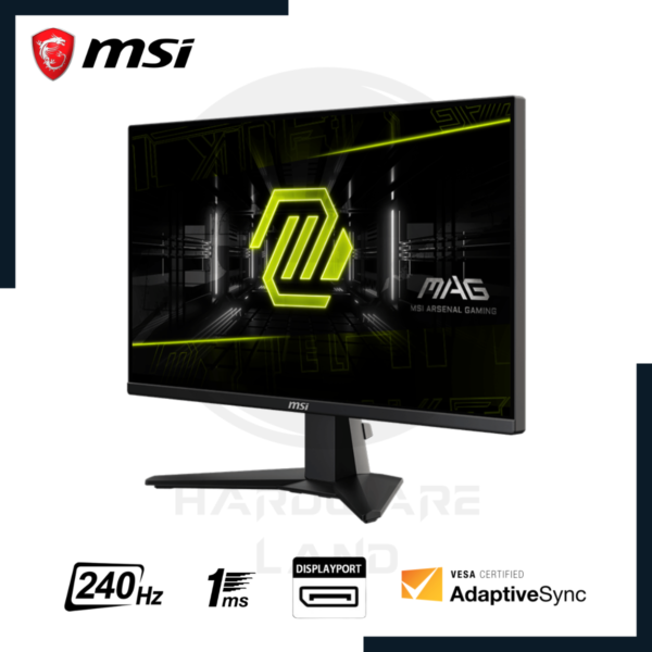 monitor gaming msi mag 255xfv 24.5" 1920x1080 fhd rapid va 240hz 1ms hdmi displayport adaptive sync 2