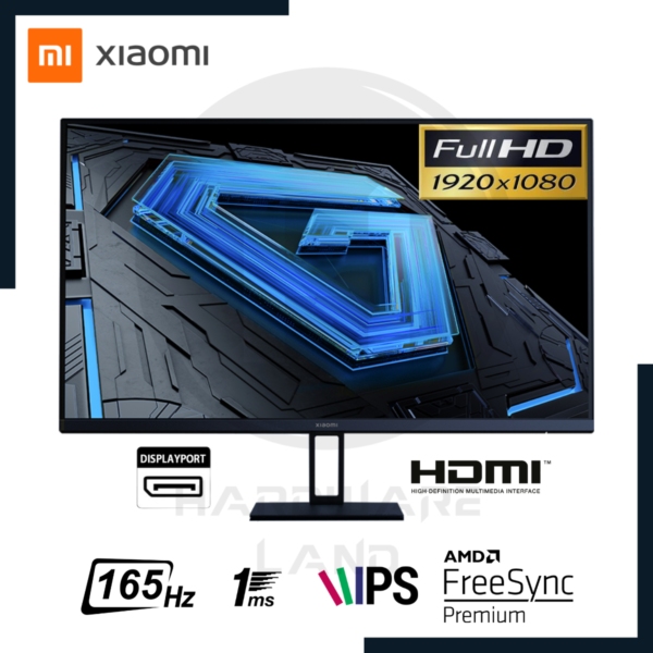 monitor gaming xiaomi g27i 27" 1920x1080 fhd ips 165hz 1ms hdmi displayport freesync premium