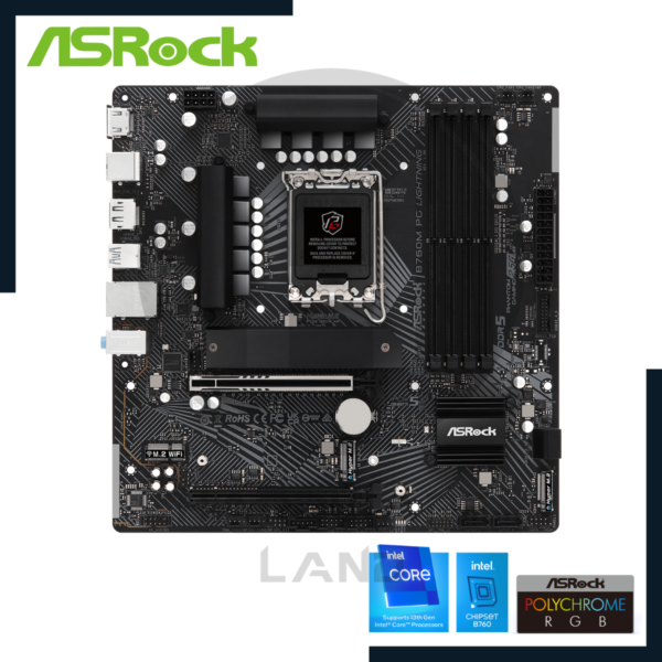 placa madre asrock b760m pg lightning ddr5 lga 1700 2
