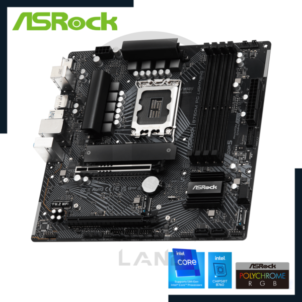 placa madre asrock b760m pg lightning ddr5 lga 1700 3