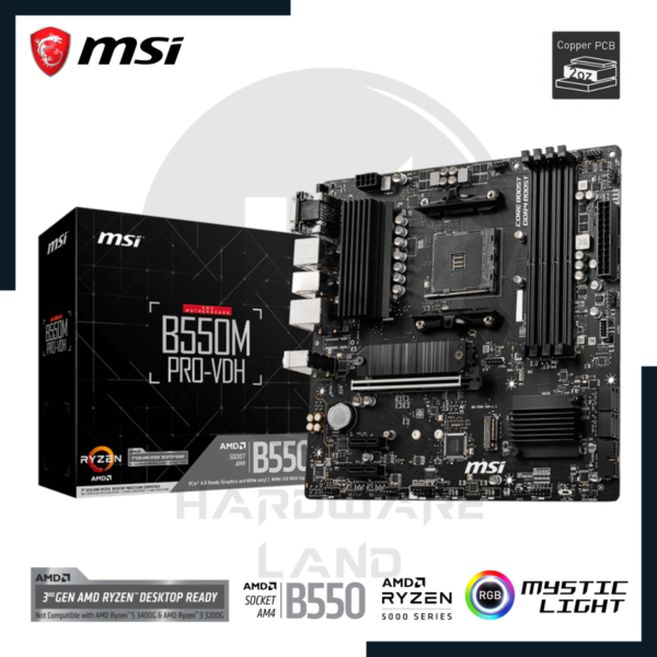 placa madre msi b550m pro-vdh ddr4 socket am4 1