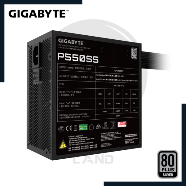fuente gigabyte p550ss 80 plus silver 550w 4