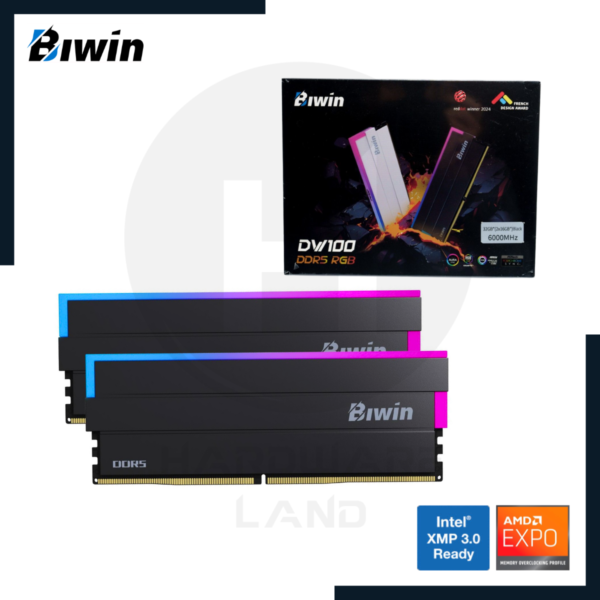memoria ram biwin dw100 black rgb 32gb (2x16gb) ddr5 6000mhz cl30 1
