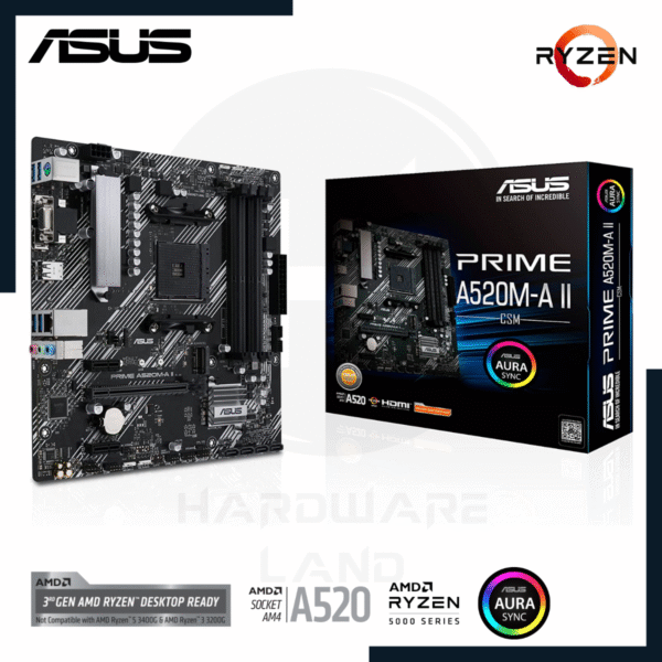 ASUS PRIME A520M-A II CSM 1 asus prime a520m-a ii csm ddr4