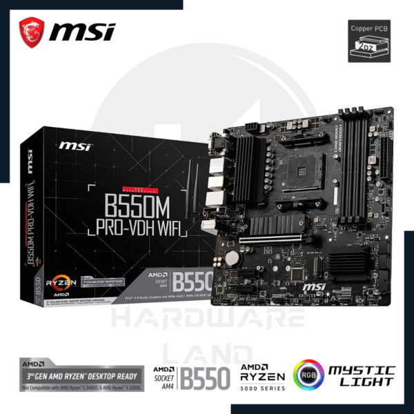 MSI B550M PRO-VDH WIFI 1 msi b550m pro-vdh wifi ddr4